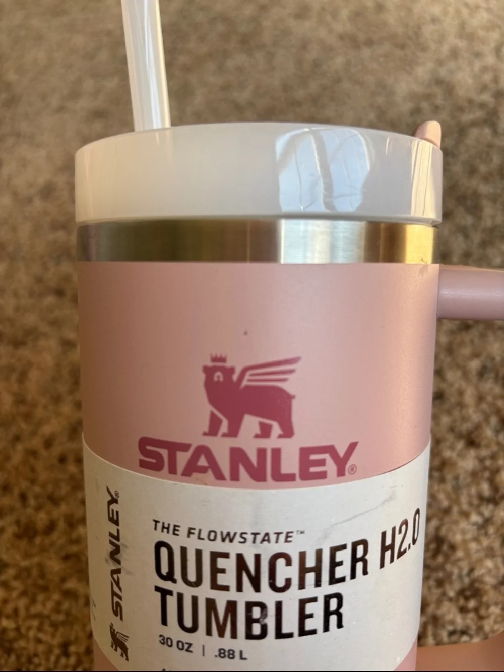 Stanley Light Pink Quencher H2.0 Tumbler 30 oz Flowstate 3 Position Lid New - Picture 9 of 9